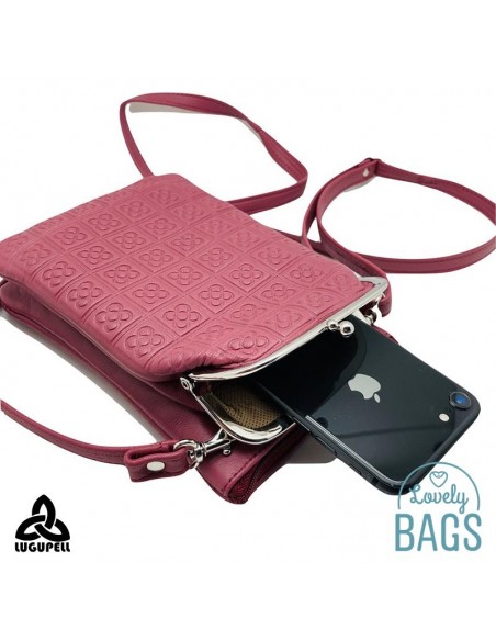 Bandolera rosa porta mòbil Lugupell - Panot