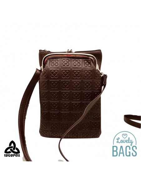 Bolsa tiracolo castanho para telemóvel Lugupell - Panot