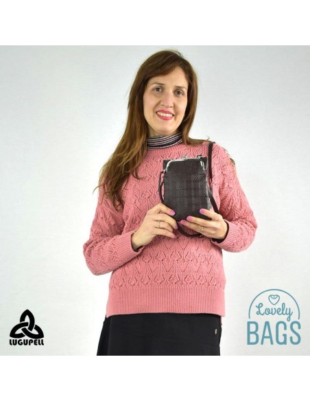 Bolsa tiracolo castanho para telemóvel Lugupell - Panot