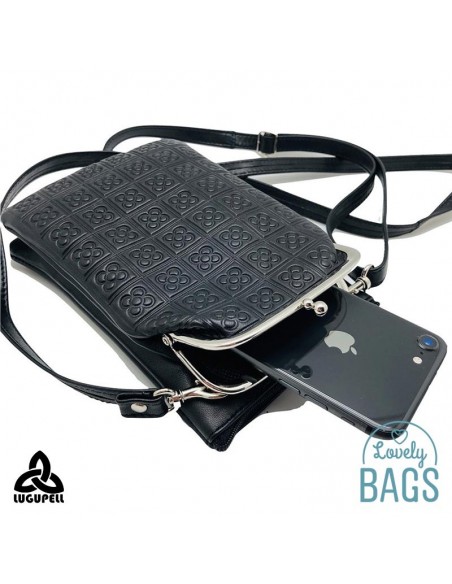 Bossa bandolera negra per mòbil Lugupell - Panot