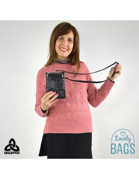 Mala a tiraracolo preta para telemóvel Lugupell - Panot