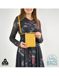 Bandolera mostassa porta mòbil Lugupell - Panot