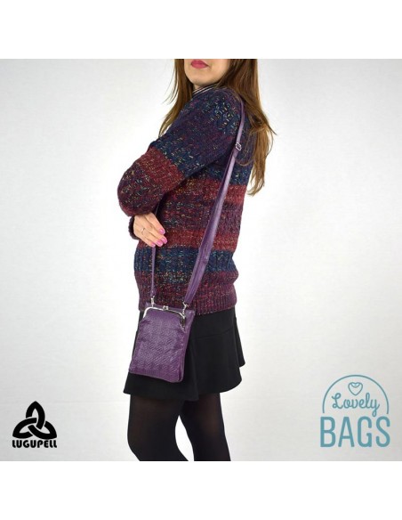 Bolsinha tiracolo lilás para telemóvel Lugupell - Panot