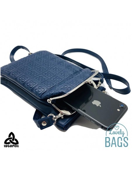 Bandolera blau marí per a mòbil Lugupell - Panot