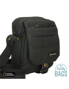 Bandolera impermeable negra amb solapa National Geographic - Pro