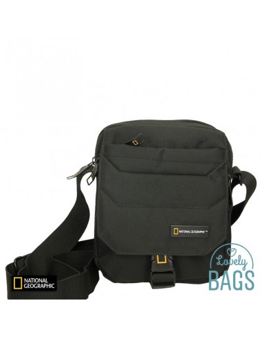 Bandolera impermeable negra amb solapa National Geographic - Pro