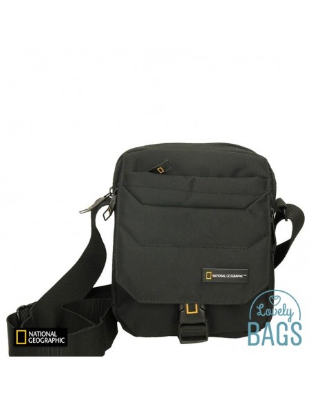 Bandolera impermeable negra amb solapa National Geographic - Pro