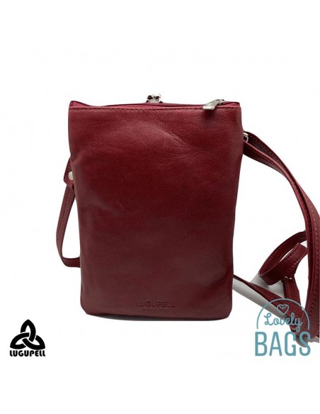 Bolsinha a tiracolo vermelha cereja para telemóvel Lugupell - Panot