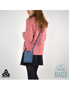 Bandolera blau marí per a mòbil Lugupell - Panot 2