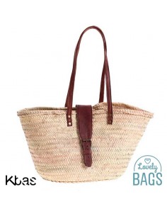 Cesto de praia com fecho de couro - Kbas