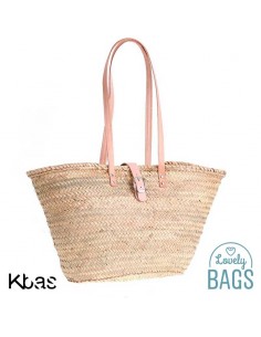 Cesto de praia grande com fecho de couro - Kbas