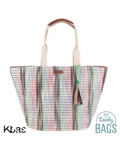 Bossa de platja gran ràfia multicolor - Kbas