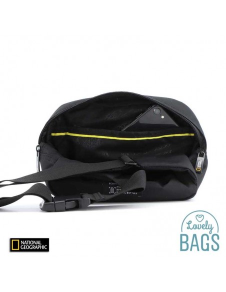 Bolsa de cintura preta ecológica da National Geographic - Mutação