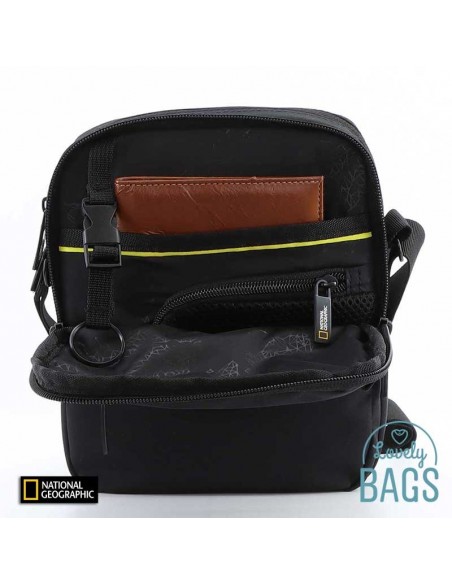 Bandolera negra doble compartimento National Geographic - Mutation