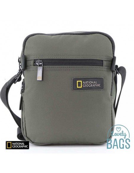 Bandolera verd caqui doble compartiment National Geographic - Mutation