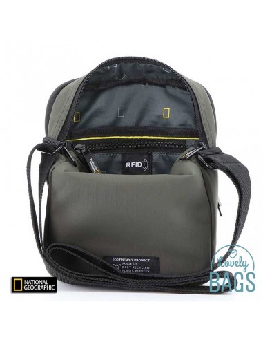 Bandolera verd caqui doble compartiment National Geographic - Mutation