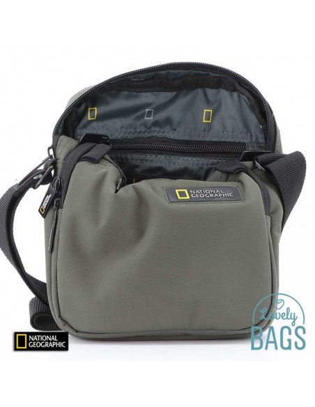 Bandolera verd caqui doble compartiment National Geographic - Mutation