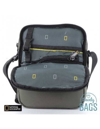 Bandolera verd caqui doble compartiment National Geographic - Mutation
