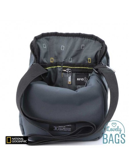 Bandolera gris ecològica amb solapa National Geographic - Mutation