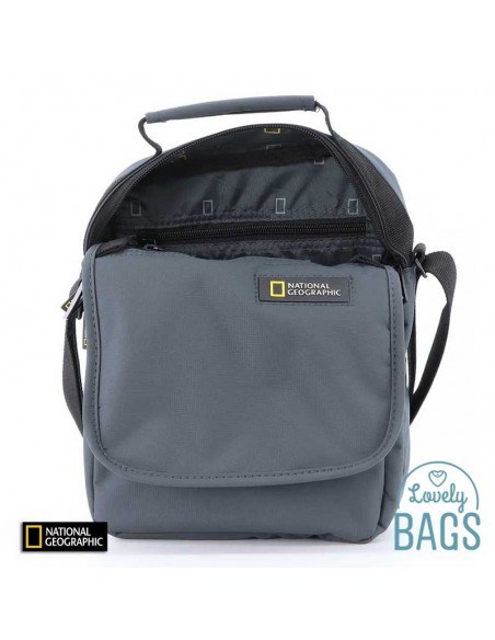 Mala a tiracolo ecológica cinzenta com aba National Geographic - Mutation