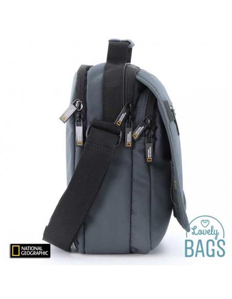 Mala a tiracolo ecológica cinzenta com aba National Geographic - Mutation