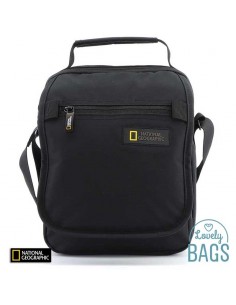 Bolsa a tiracolo ecológica preta com aba National Geographic - Mutation