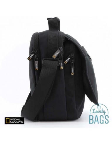 Bolsa a tiracolo ecológica preta com aba National Geographic - Mutation