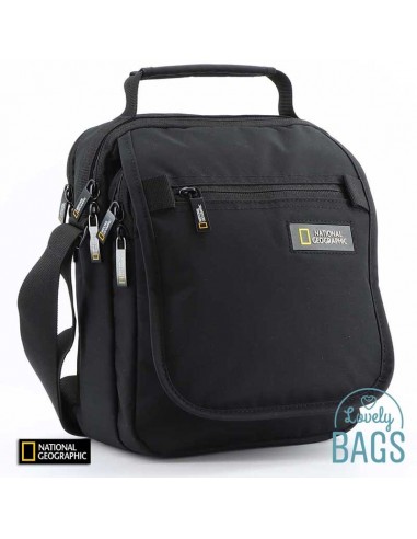 Bolsa a tiracolo ecológica preta com aba National Geographic - Mutation