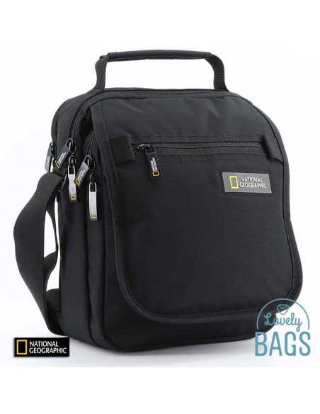 Bolsa a tiracolo ecológica preta com aba National Geographic - Mutation