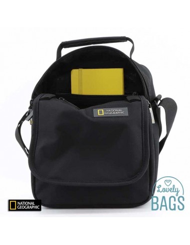 Bolsa a tiracolo ecológica preta com aba National Geographic - Mutation