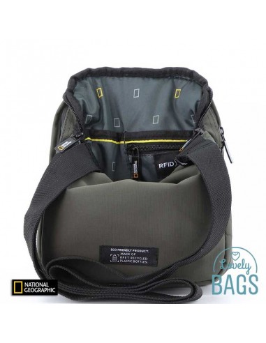 Bandolera caqui ecológica con solapa National Geographic - Mutation