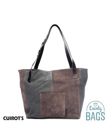 Bossa Shopper gran taupe Cuirots - pell Patchwork