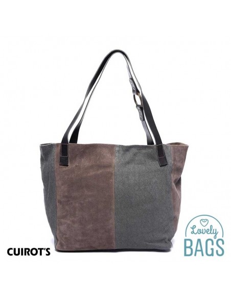 Bossa Shopper gran taupe Cuirots - pell Patchwork