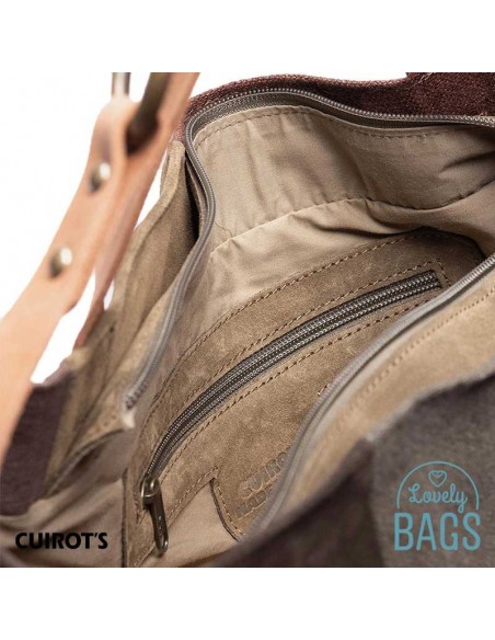 Bossa Shopper gran marró Cuirots - pell Patchwork