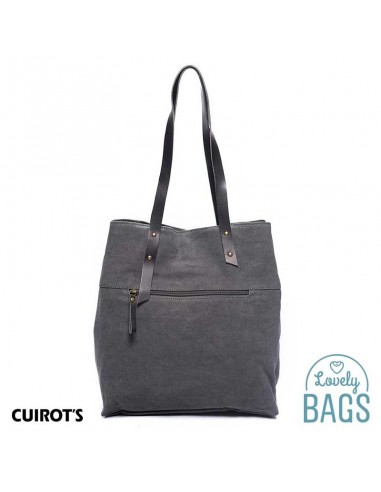 Bossa Shopper grisa gran Cuirots - pell Canvas