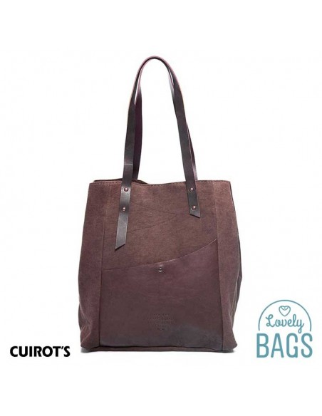 Shopper bag grande castanha Cuirots - couro Canvas