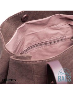 Shopper bag grande castanha Cuirots - couro Canvas 2