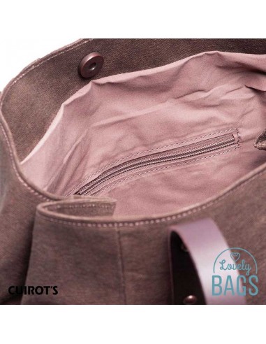 Shopper bag grande castanha Cuirots - couro Canvas