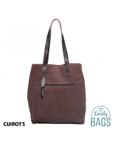 Shopper bag grande castanha Cuirots - couro Canvas