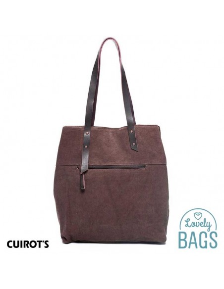 Bossa Shopper marró gran Cuirots - pell Canvas