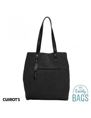 Bossa Shopper negre gran Cuirots - pell Canvas