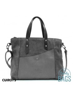 Bossa de mà amb pell Cuirots - Canvas