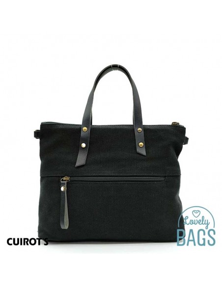 Bolso negro de mano en piel Cuirots - Canvas