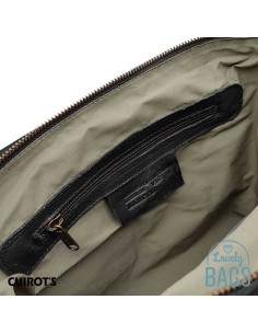 Mala Shopper de cuero, preta com duas pegas Cuirots - Austrália 2