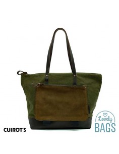 Bossa shopper verd Cuirots - Lona i pell