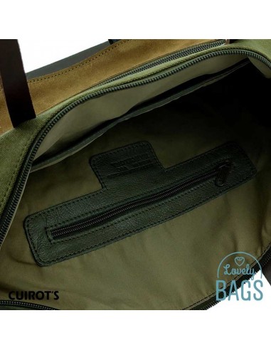 Bossa shopper verd Cuirots - Lona i pell