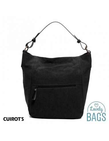 Bolso Hobo negro en piel Cuirots - Canvas