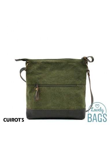 Bolsa tiracolo cáqui Cuirots - Lona e couro