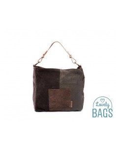 Bolso Hobo marrón con asa extraíble Cuirots - piel Patchwork