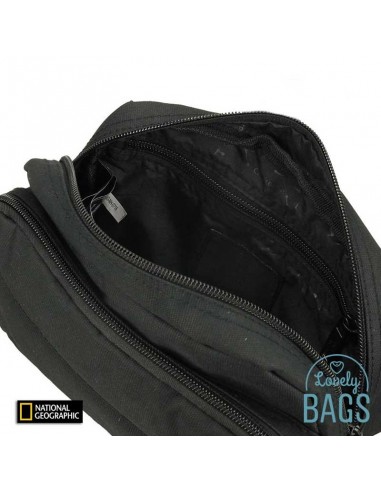 Bolsa de cintura preta com 2 compartimentos - National Geographic - Pro